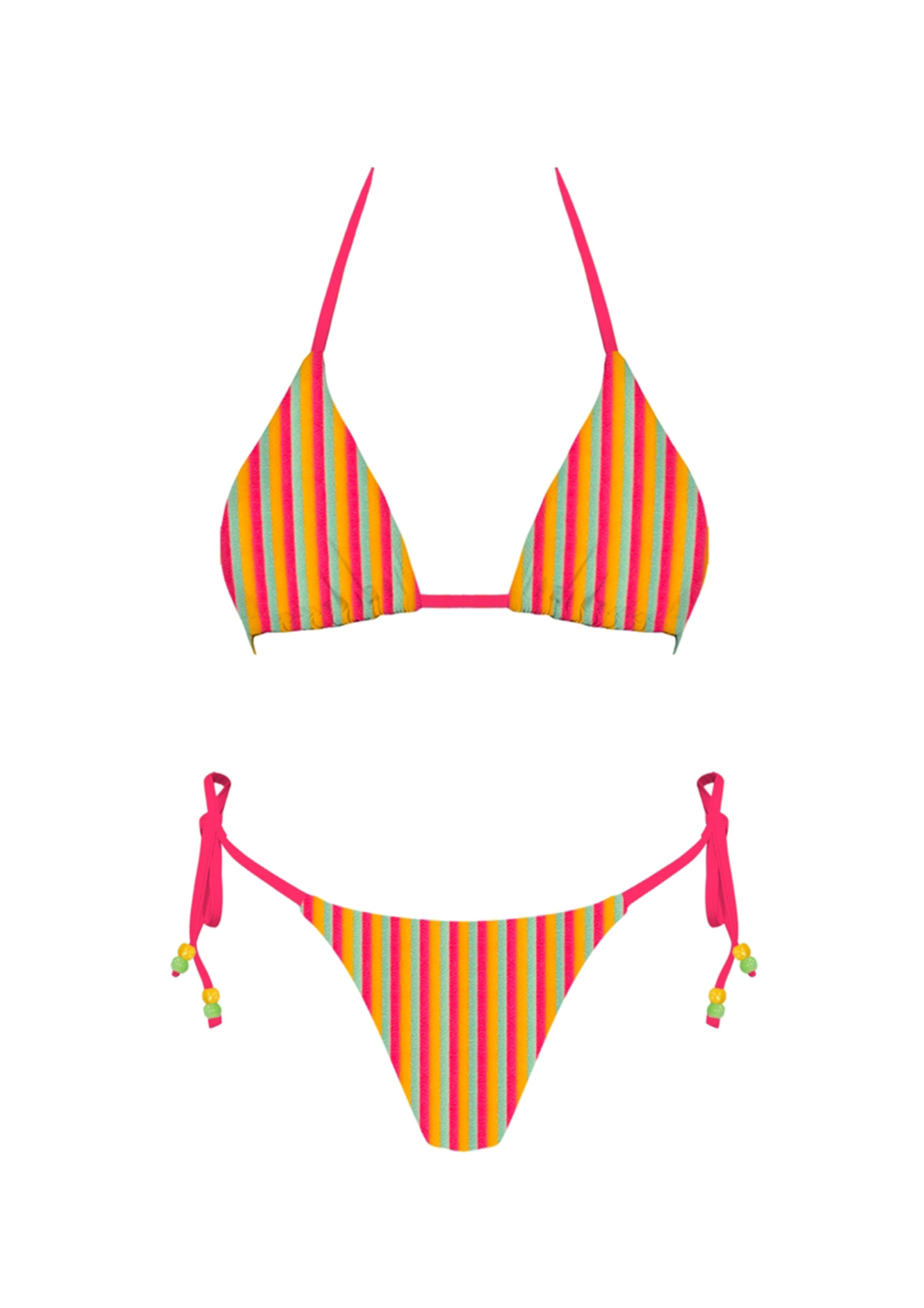 Dolce Cabana Terry Striped Bikini Bottoms
