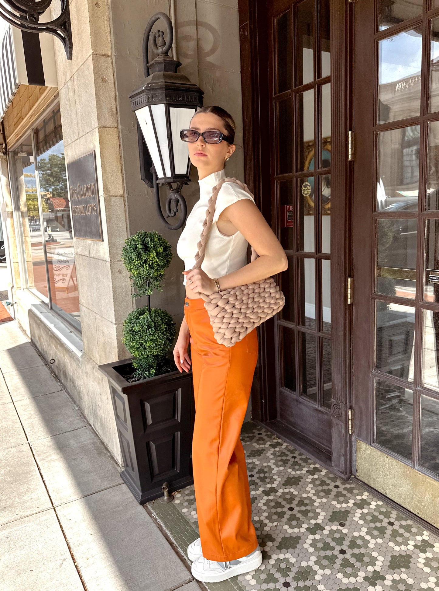 'Persimmon' Faux Leather Pants