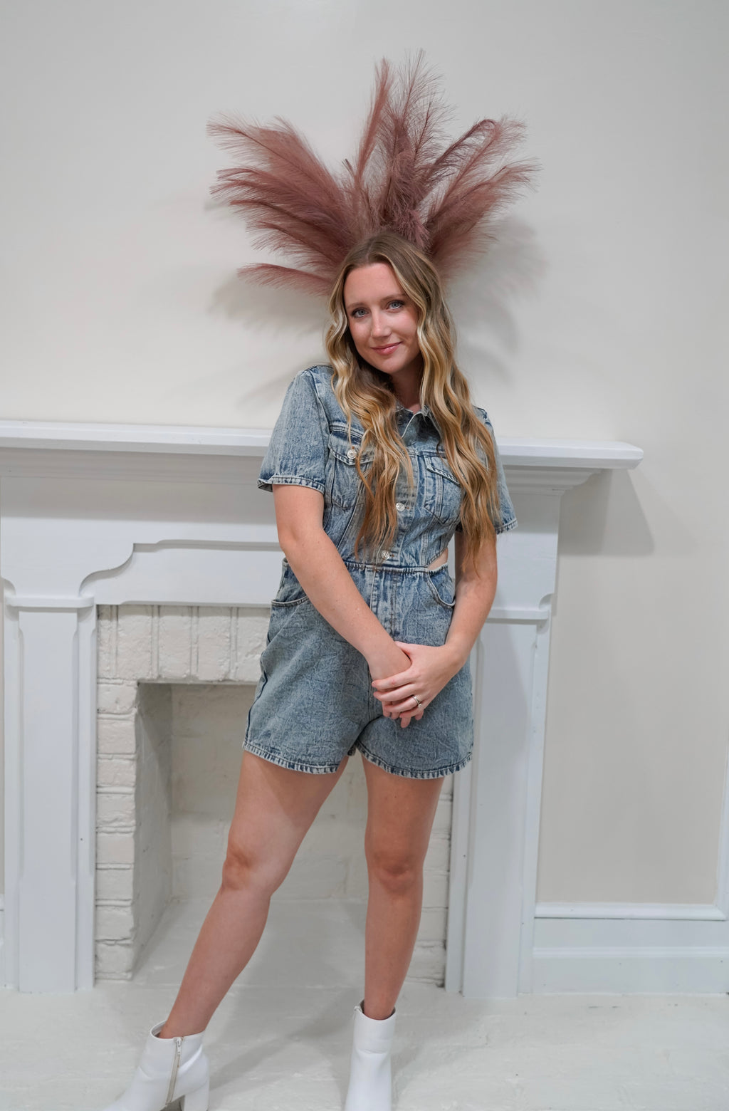 'Georgia' Denim Cut Out Romper