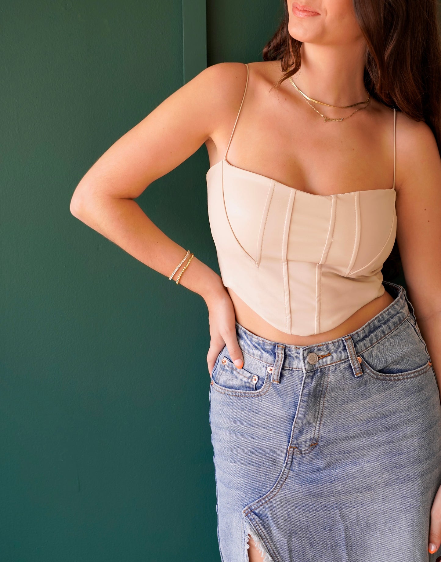 'Lana' PU Leather Corset Top