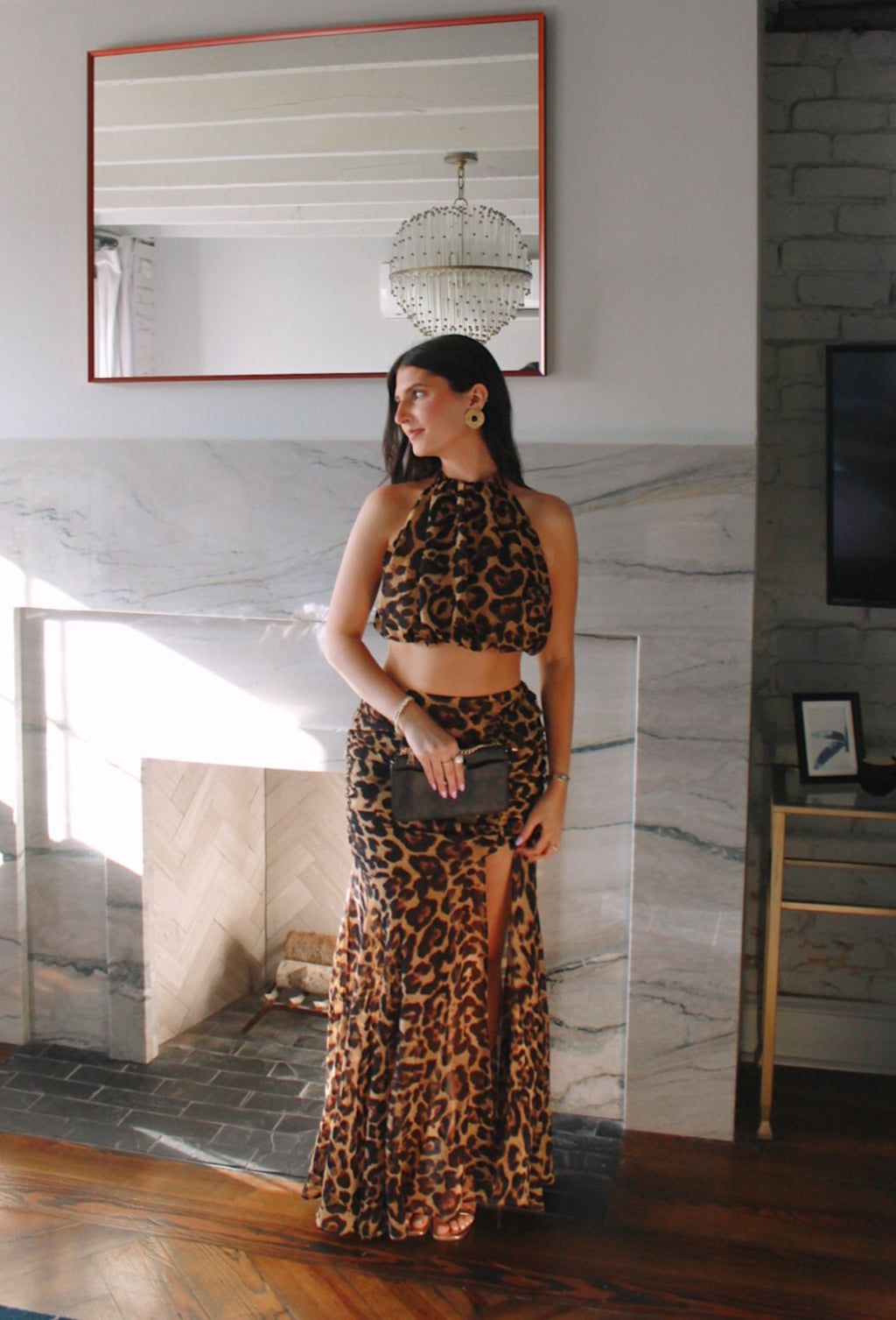 'Dolce' Leopard Skirt Set