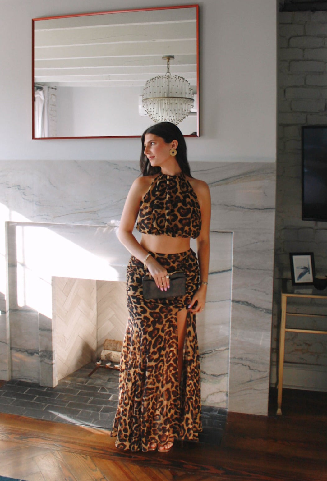 'Dolce' Leopard Skirt Set
