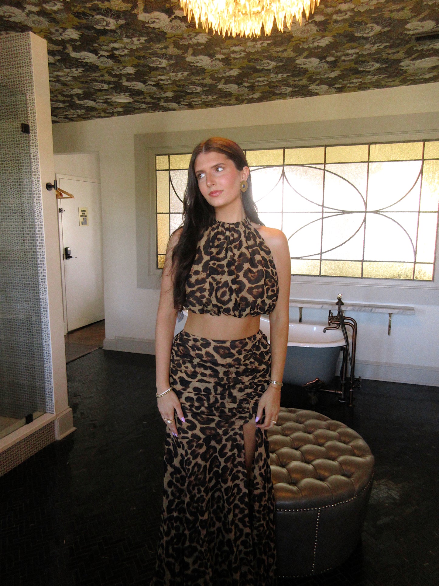 'Dolce' Leopard Skirt Set