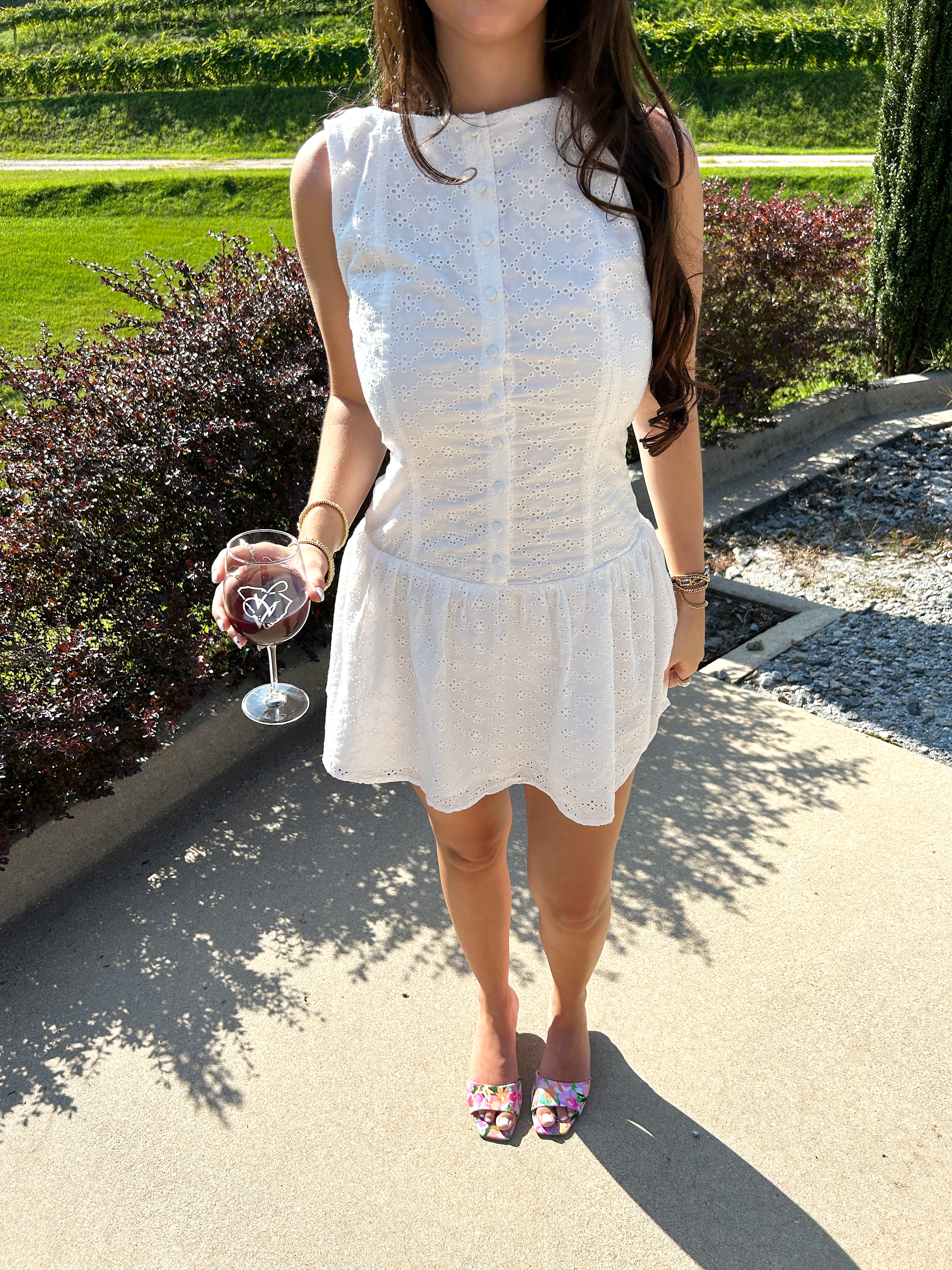 'August' Eyelet Mini Dress