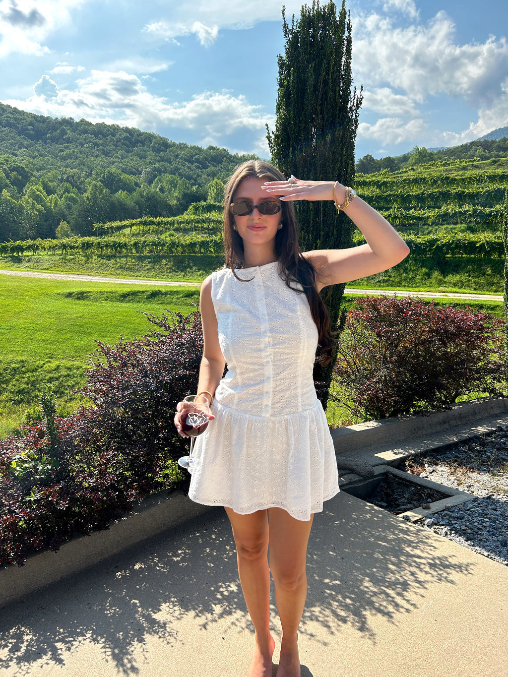 'August' Eyelet Mini Dress
