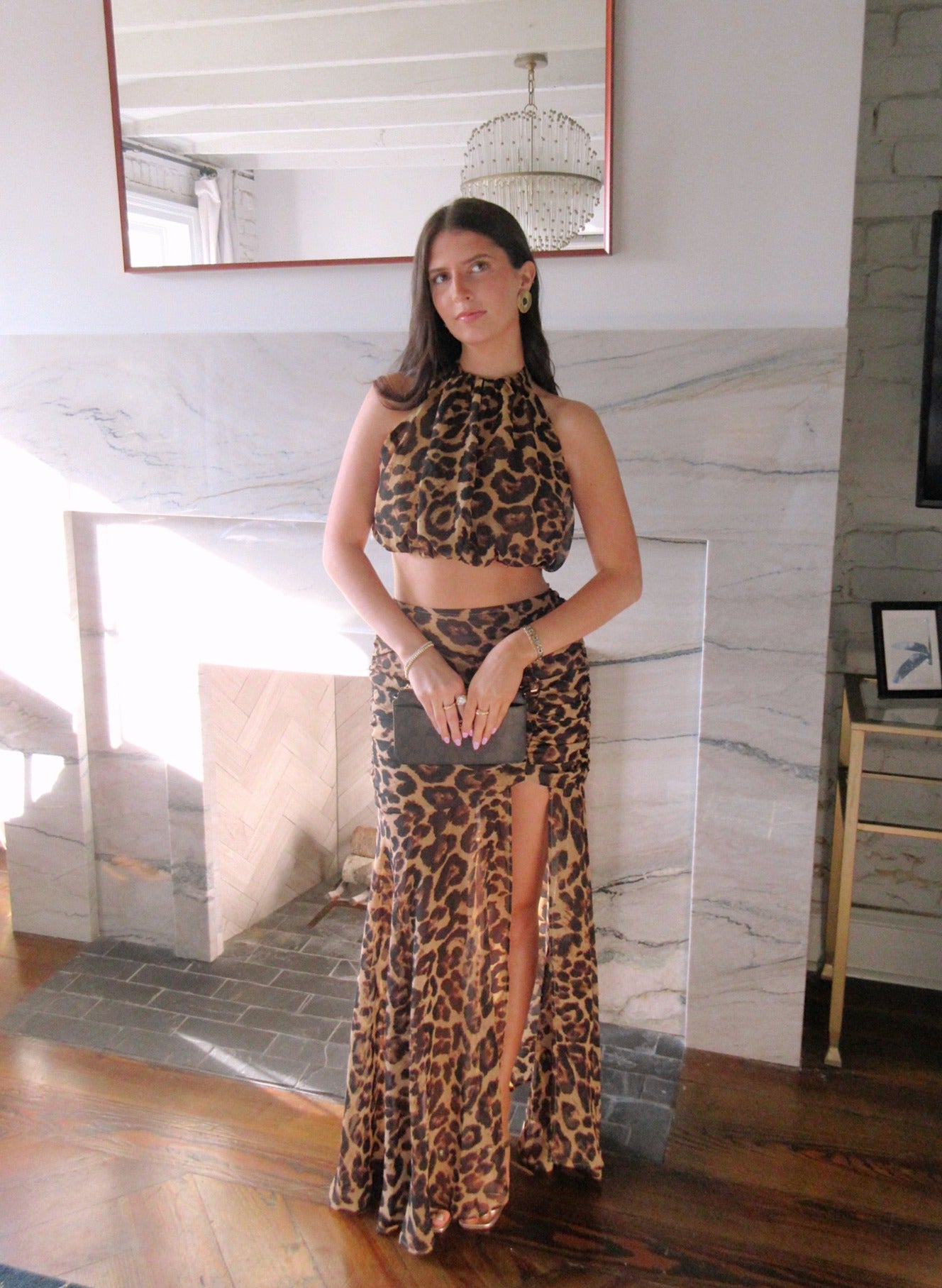 'Dolce' Leopard Skirt Set